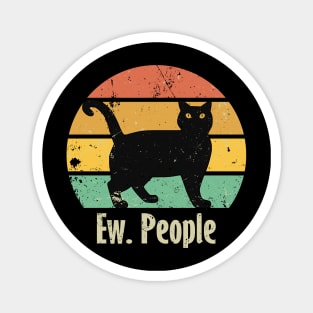 Funny Ew People Black Cat Magnet